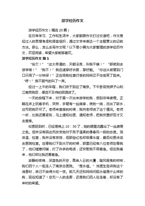 游学经历作文（精选20篇）