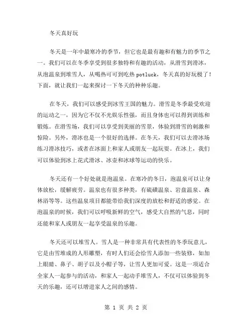 作文冬天真好玩范文