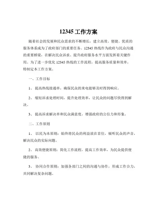12345工作方案