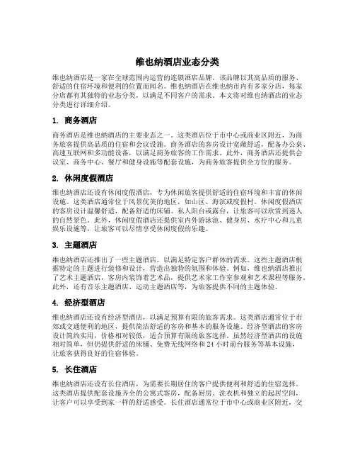 维也纳酒店业态分类