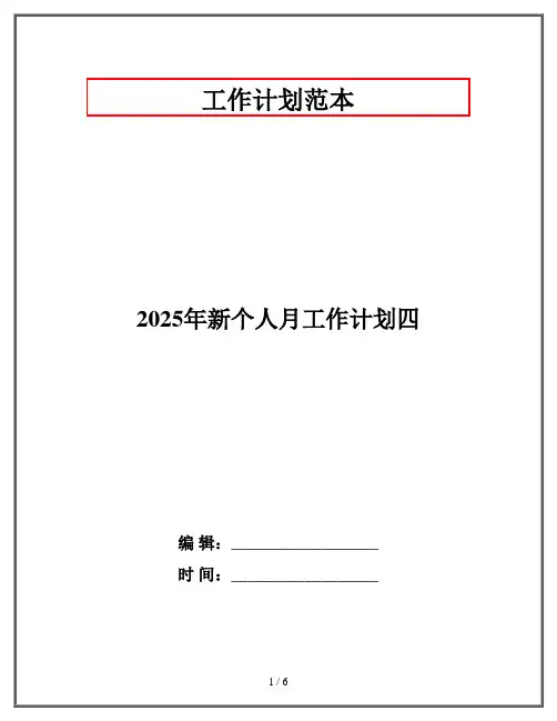 2025年新个人月工作计划四