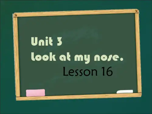 精通版三年级英语上册Unit 3 Look at my nose Lesson 16 课件