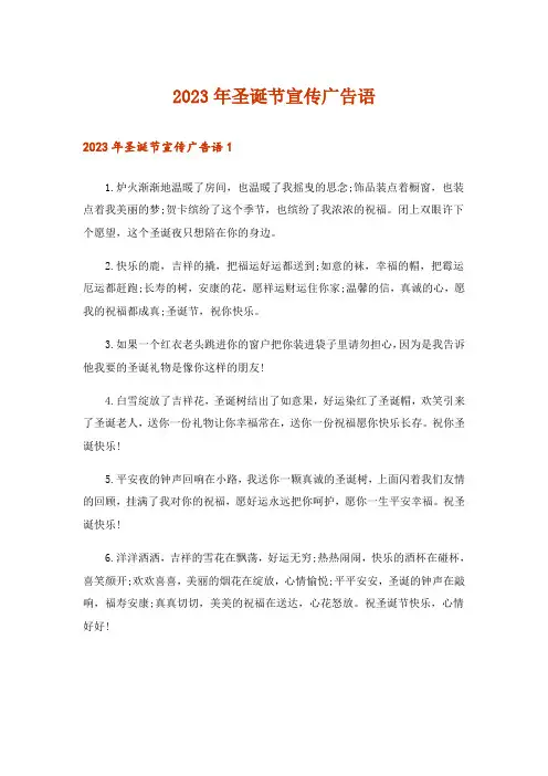 2023年圣诞节宣传广告语