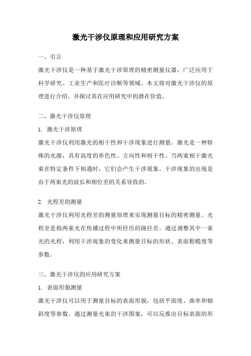 激光干涉仪原理和应用研究方案