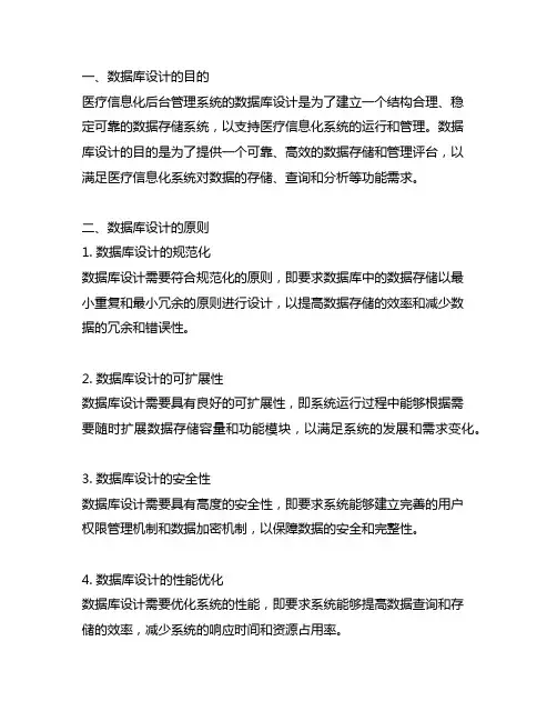 医疗信息化后台管理系统毕业设计数据库表