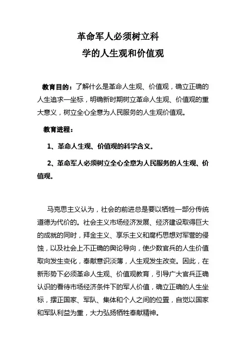 革命军人必须树立科