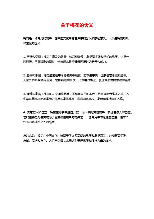 关于梅花的含义