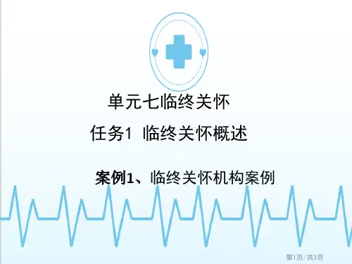 老年人临终关怀—临终关怀概述