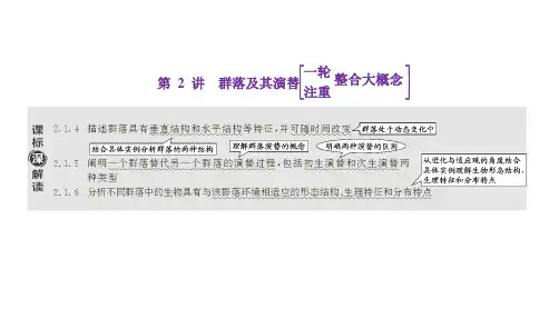 2025年高考生物总复习配套课件第十单元种群和群落第2讲群落及其演替