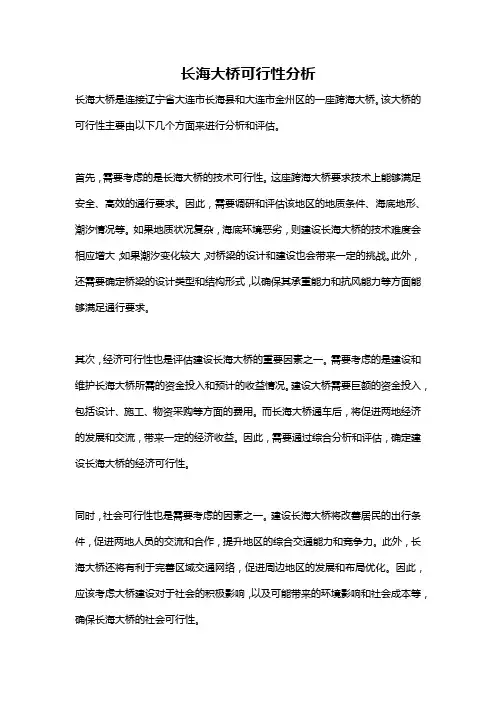 长海大桥可行性分析