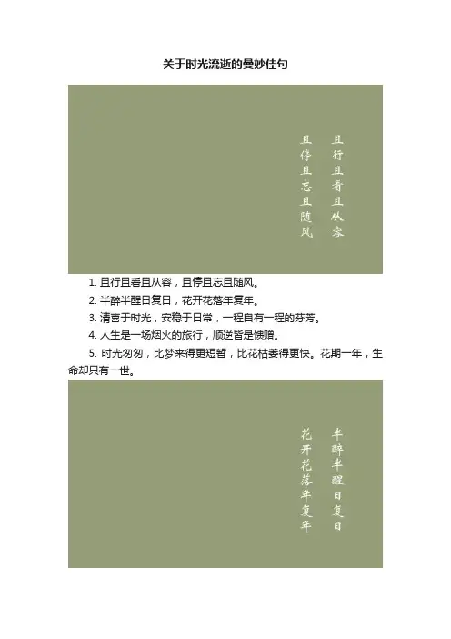 关于时光流逝的曼妙佳句