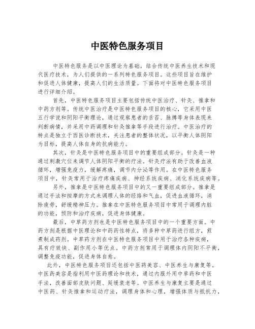 中医特色服务项目