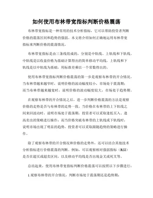 如何使用布林带宽指标判断价格震荡