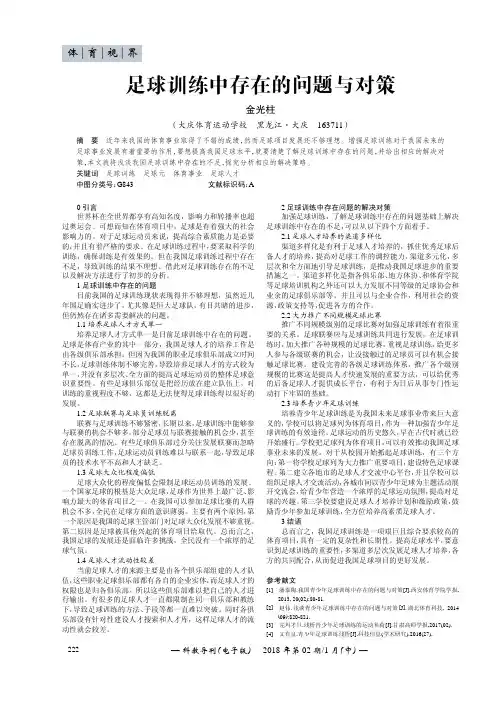 足球训练中存在的问题与对策