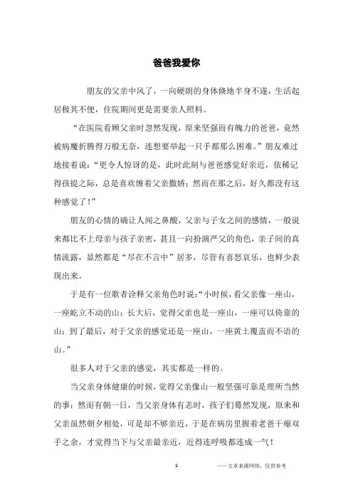 爸爸我爱你_感恩励志