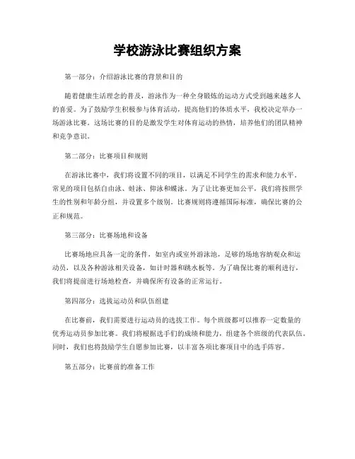 学校游泳比赛组织方案