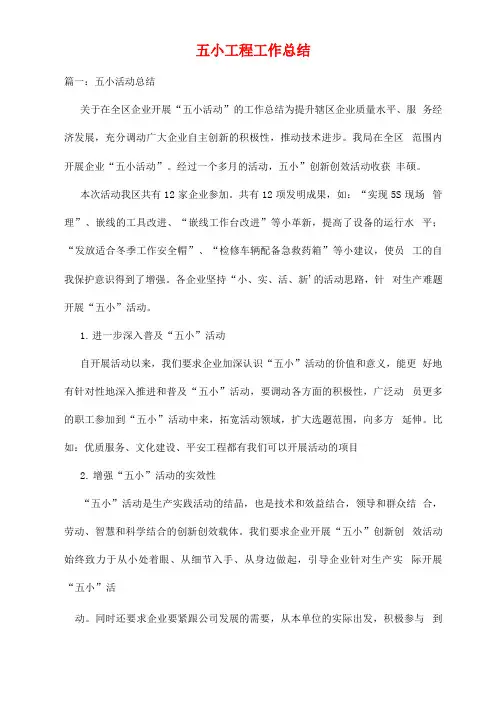 五小工程工作总结
