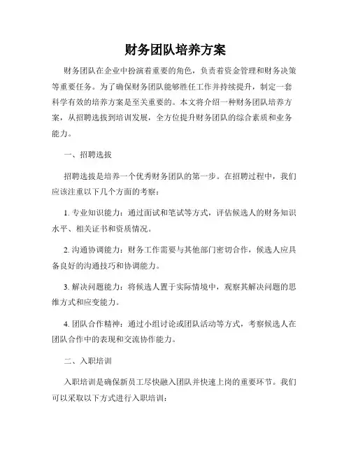 财务团队培养方案