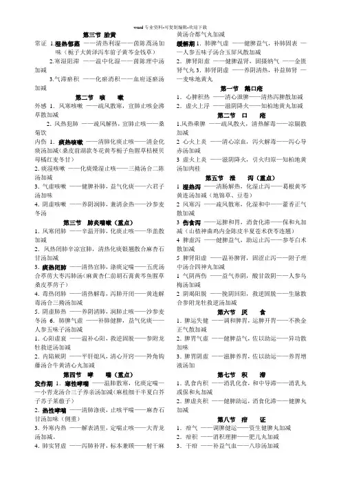 中医儿科学证型(教简单)