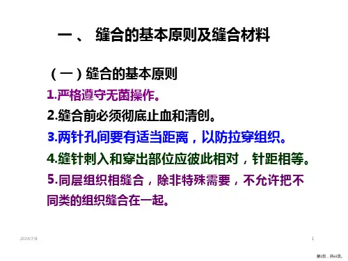 临床常见伤口缝合PPT课件PPT61页