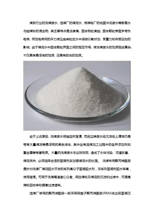 洗煤厂用的沉淀剂是什么