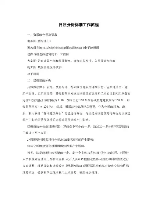 日照分析标准工作流程