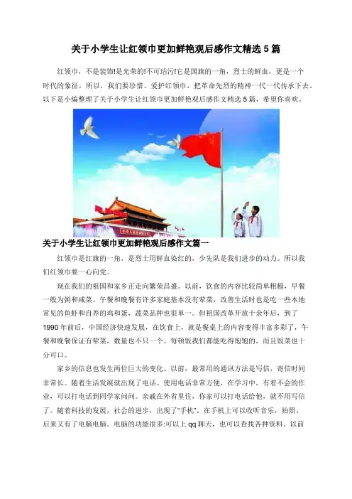 关于小学生让红领巾更加鲜艳观后感作文精选5篇