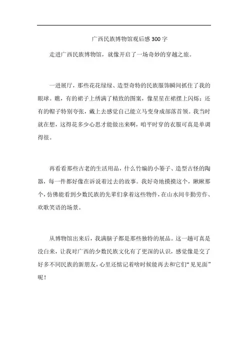 广西民族博物馆观后感300字