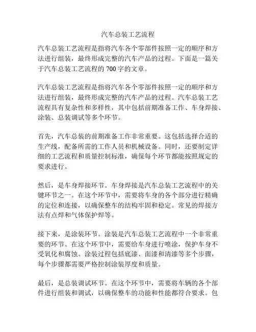 汽车总装工艺流程
