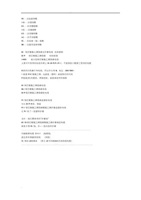 电气常用线路敷设方式