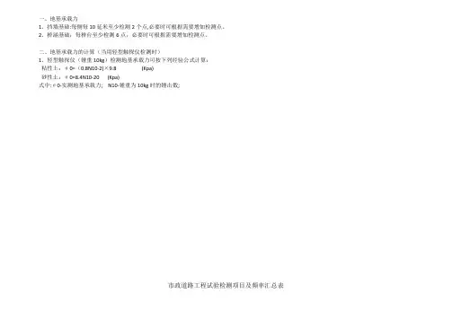 地基承载力试验频率