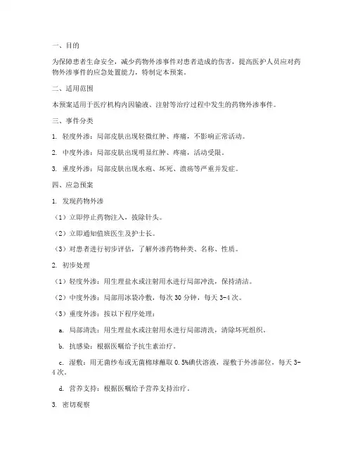 应急预案药物外渗