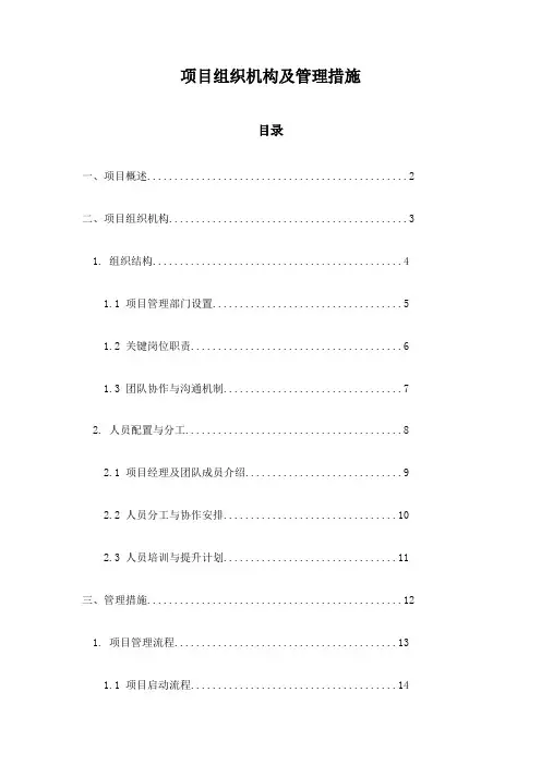 项目组织机构及管理措施