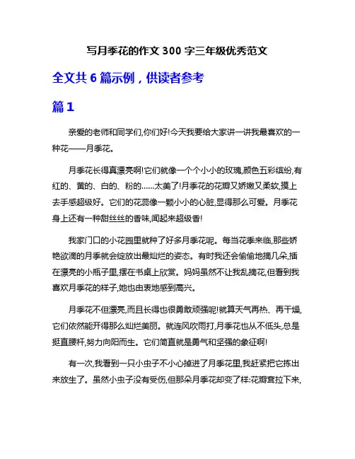写月季花的作文300字三年级优秀范文
