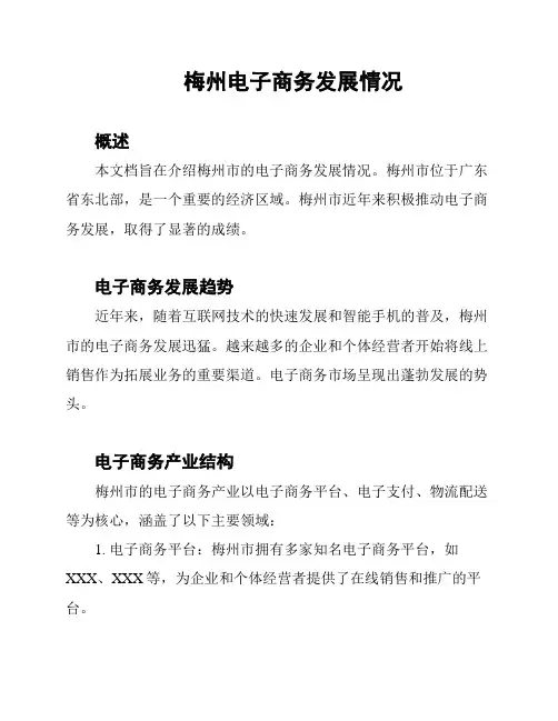 梅州电子商务发展情况