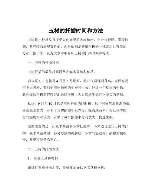 玉树的扦插时间和方法