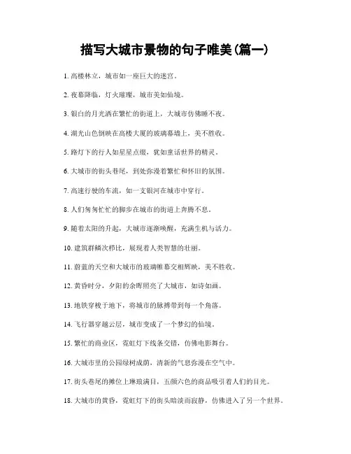 描写大城市景物的句子唯美(精选两篇)