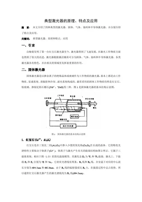 典型激光器介绍