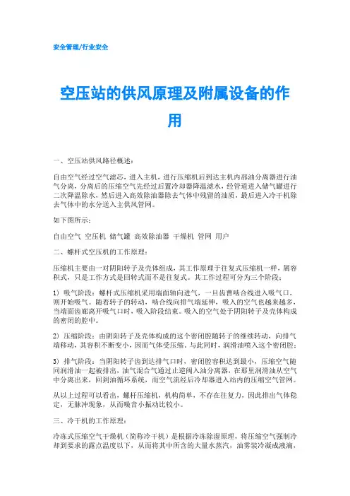 空压站的供风原理及附属设备的作用