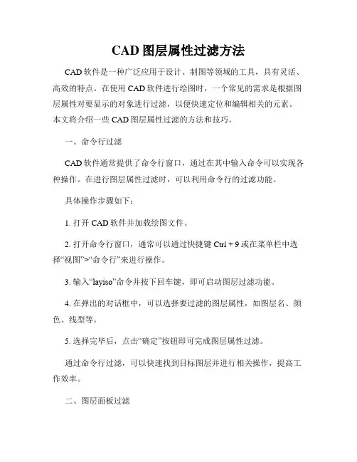 CAD图层属性过滤方法
