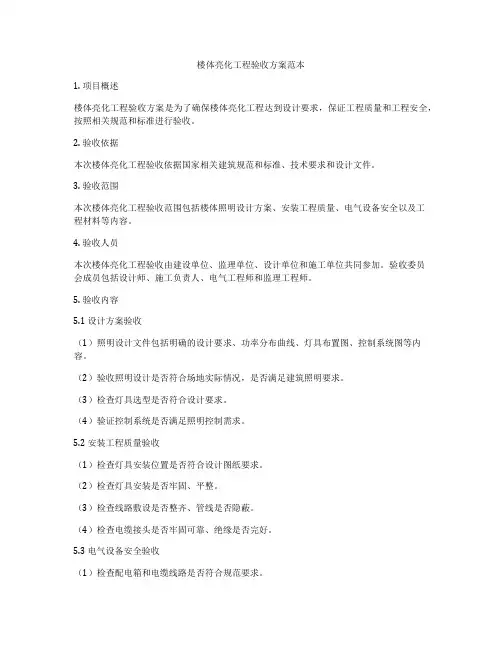 楼体亮化工程验收方案范本