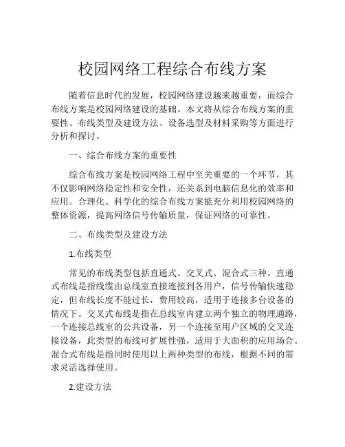 校园网络工程综合布线方案