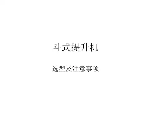 斗式提升机 选型及注意事项