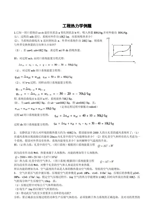 工程热力学例题---精品模板