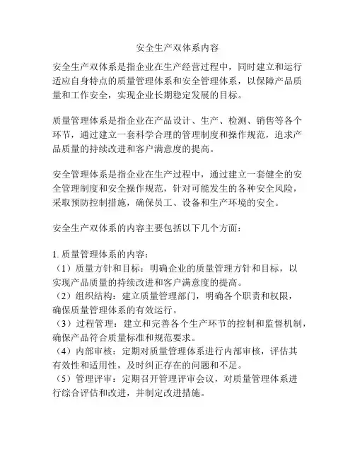 安全生产双体系内容