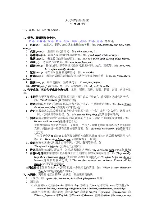 (完整)大学英语语法大全-太经典了,推荐文档