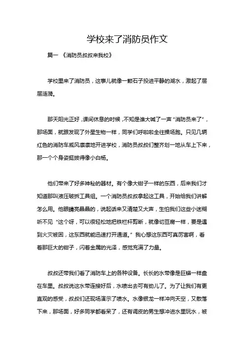 学校来了消防员作文