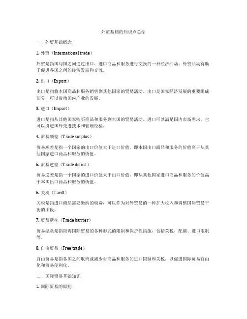 外贸基础的知识点总结