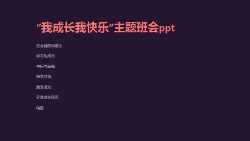 “我成长我快乐”主题班会ppt