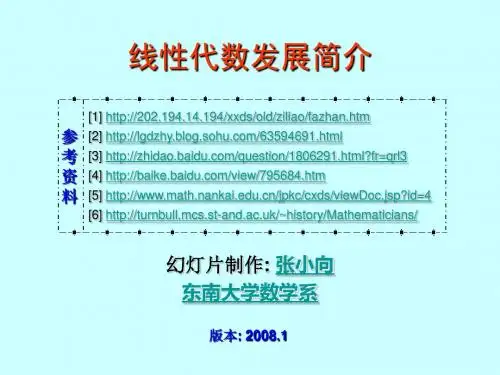 线性代数发展简介(PPT 78张)